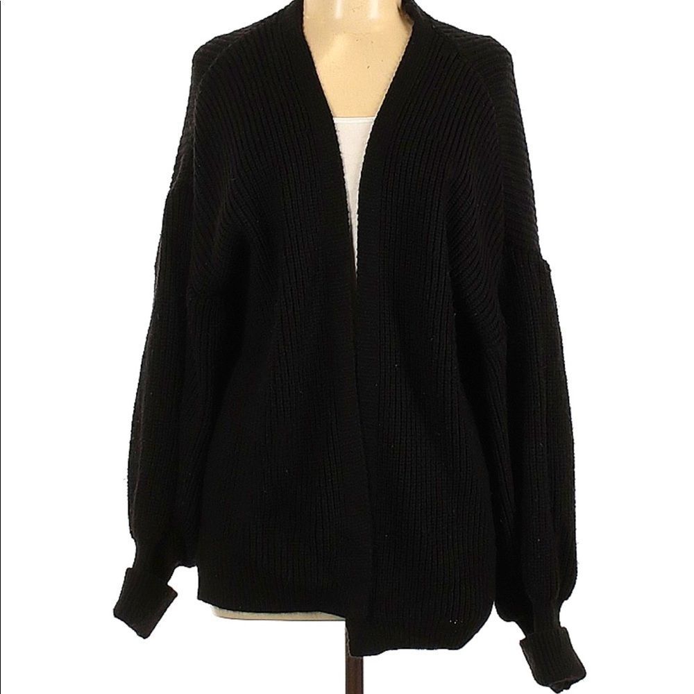 Size L Top Shop Knit Balloon Sleeve Cardigan